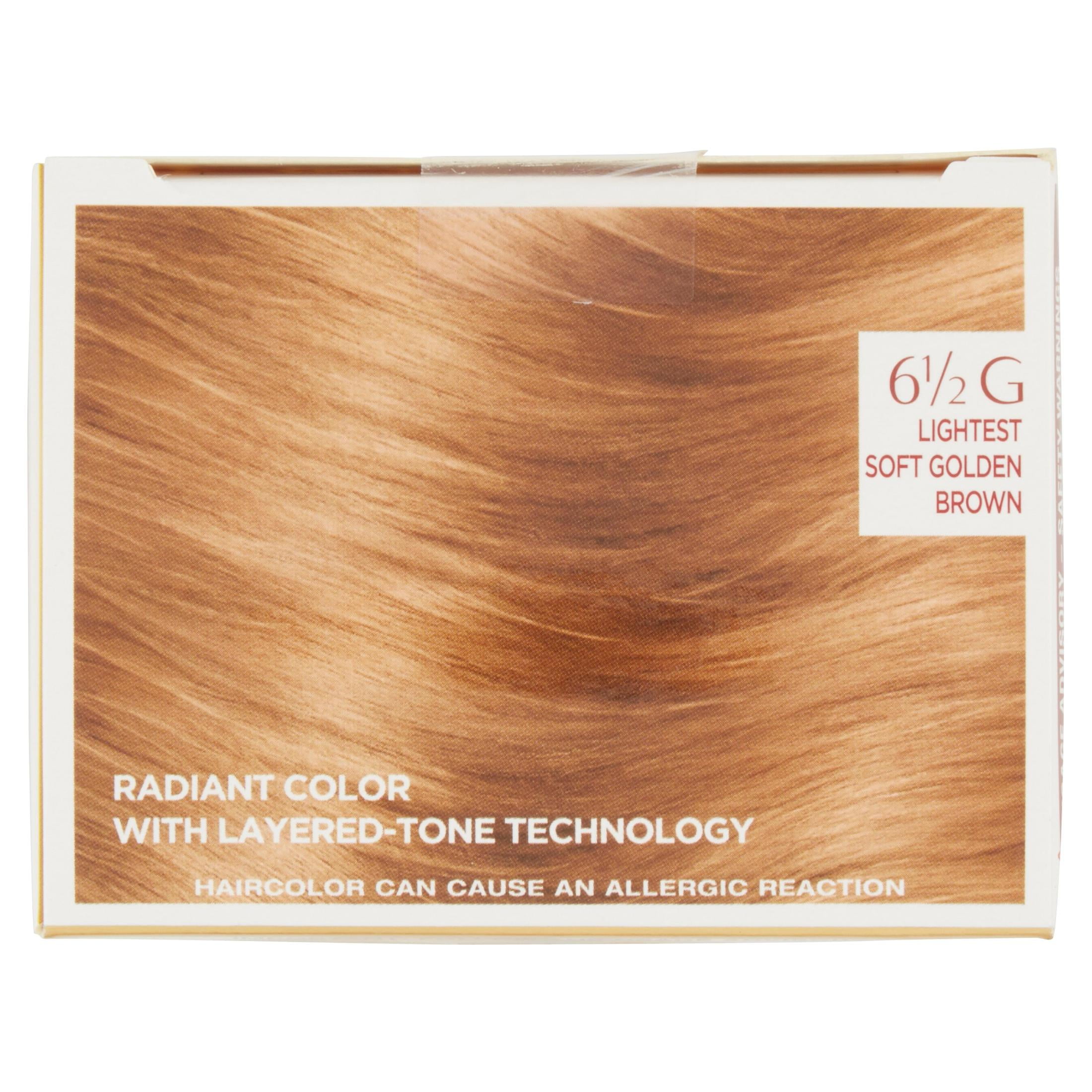 L'Oreal Paris Age Perfect Permanent Hair Color Kit, 6 1/2 G Lightest Soft Golden Brown