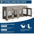 thumbnail image 6 of 71'' Dog Crate Furniture for 2 Dogs, Double Dog Crate Furniture, 71'' Large Dog Kennel Indoor with 3 Storage Drawers and Removable Divider Wooden Double Dog Crate with 3 Drawers and Removable Room Div, 6 of 7