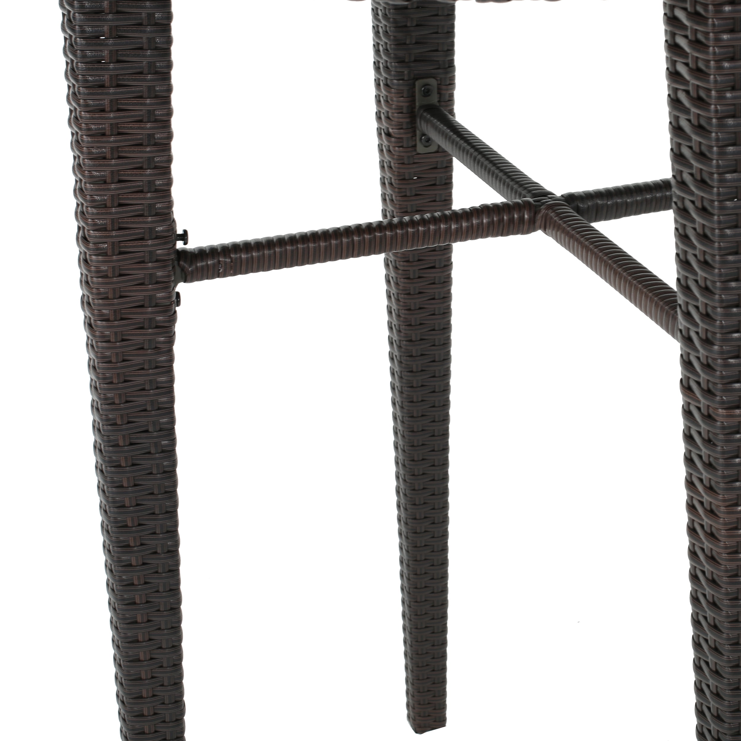 Jacob Outdoor 32.5 Inch Round Wicker Bar Table, Multibrown