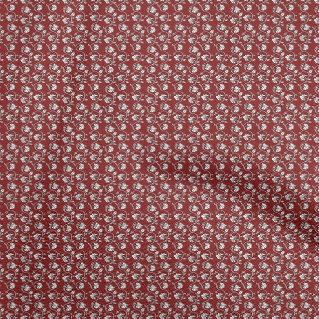 oneOone Cotton Flex Maroon Fabric Asian Block Fabric For Sewing Printed Craft Fabric By The Yard 40 Inch Wide