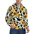 thumbnail image 2 of Lsque Cute Cow Print Sunflower D Pattern Casual Men's Hoodie,Hooded Sweatshirt with Kangaroo Pocket,Pullover Hoodie-Small, 2 of 7