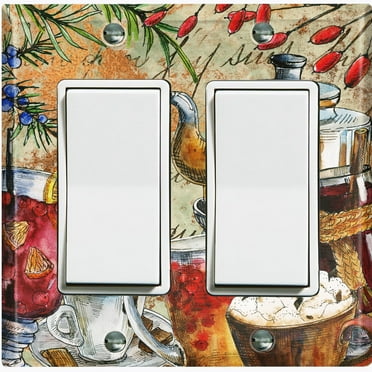 Metal Light Switch Plate Cover Cafe Breakfast Drinks COF013