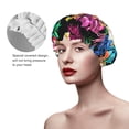 thumbnail image 4 of Easygdp Colorful Flowers Shower Caps for Women, Double Waterproof Layers Shower Cap, Quick Drying Bath Hair Cap Reusable, 4 of 9