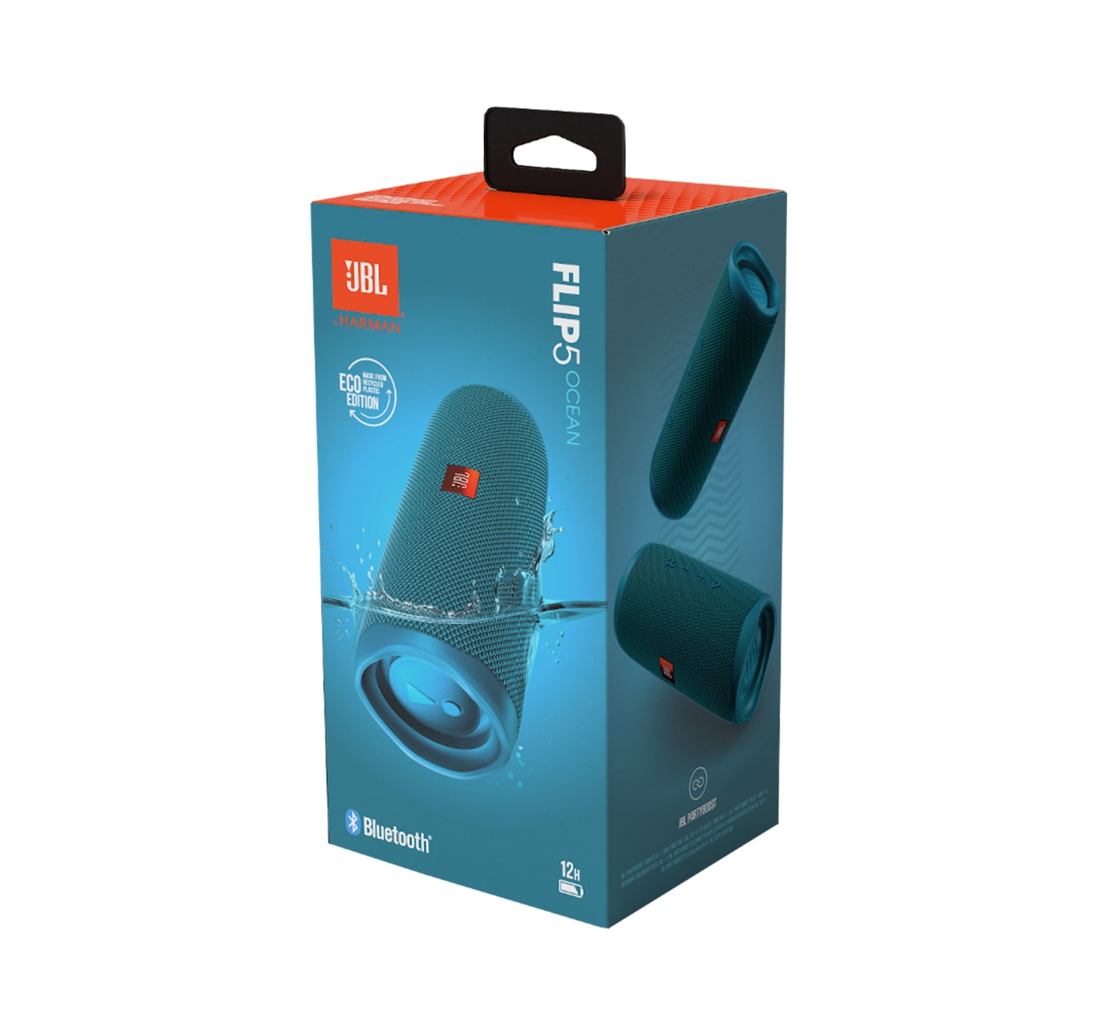 Open Box JBL Flip 5 ECO Blue Bluetooth Speaker Damaged Box