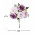 thumbnail image 3 of Artificial Flower Bouquet with 5 Large Blooms, 2.4 Inch Flowers, 12.6 Inch Stems, Pink and Purple, for Home Decoration, Fake Persian Rose Arrangement, 3 of 5
