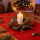 thumbnail image 5 of Adornos navideños, coronas de candelabros navideños con flores artificiales, centros de mesa para el hogar, comedores, bodas y fiestas. Anillos de plástico para velas., 5 of 6