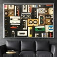 thumbnail image 3 of Old Cassette Printed, Tapes Printed, Cassette Canvas, Music Art, Retro Wall Art, Vintage Cassette Art Canvas, Vintage Canvas, Canvas Wall Decor - 3P-White Framed, 3 of 9