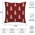 thumbnail image 3 of Christmas Tree Throw Pillow Covers 20x20 Inch Set of 2, Winter Xmas Holiday Pillow Cases Cream Red Xmas Pine Tree Pillowcase Home Decorative Cushion Covers for Sofa Couch Bed Living Room, 3 of 7