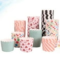 thumbnail image 4 of FELTECHELECTR 100 vasos de papel para muffins, cupcakes, postres, recuerdos de fiesta, repostería y tiendas de postres (diseño variado), 4 of 4
