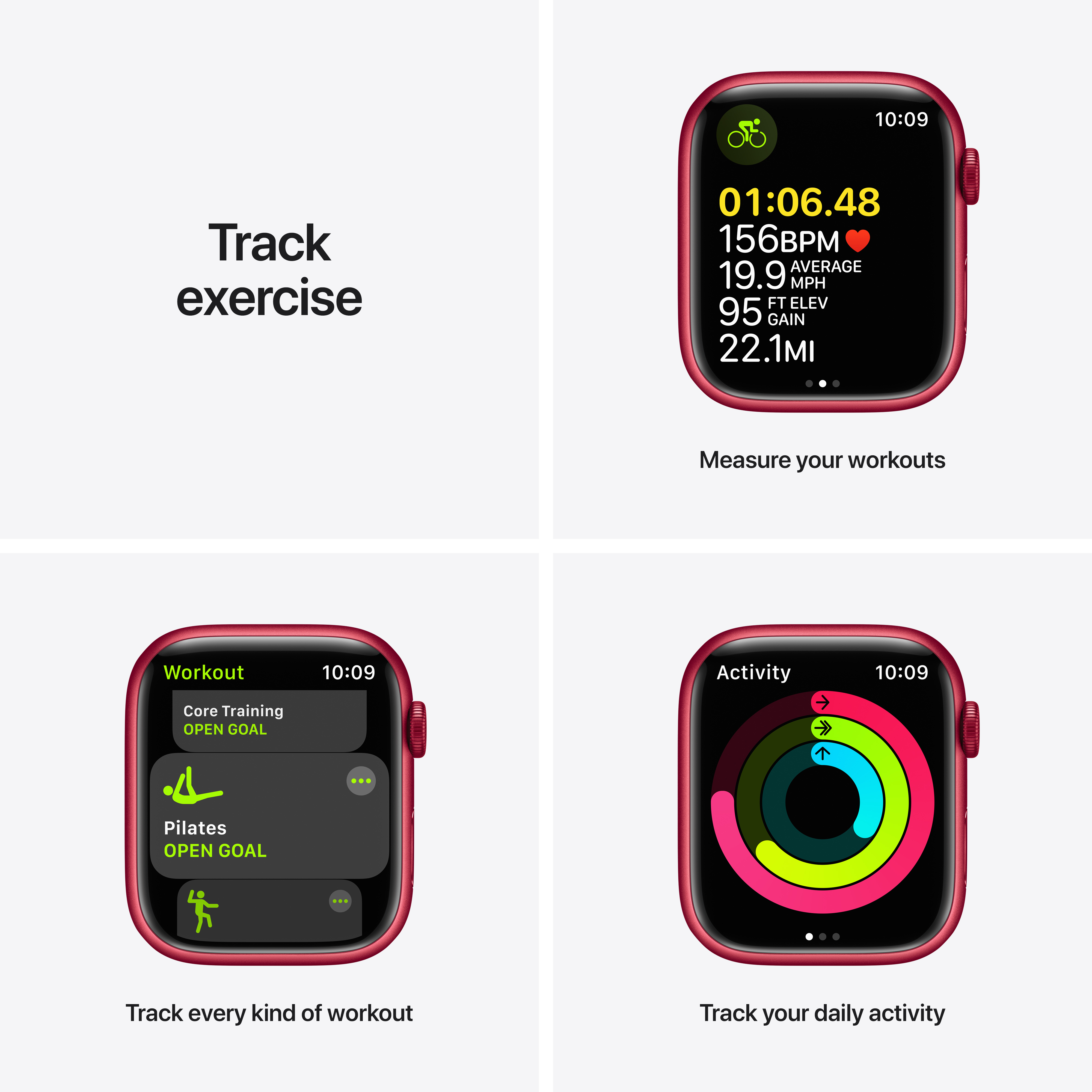 Apple Watch Series 7 GPS + Cellular, 45mm (PRODUCT)RED Aluminum Case with (PRODUCT)RED Sport Band - Regular - image 5 of 7