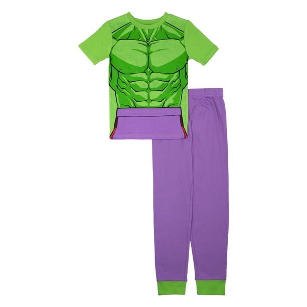 Conjunto de Pijama de Algodón Marvel para Niños Hulk Smash 2 Piezas Talla 10