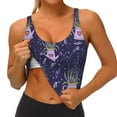 thumbnail image 3 of Daiia Lavender Flowers Printed Women's Sports Bra, Breathable Activewear Bra with U-Back Design and Removable Pads, Comfortable and Supportive for Yoga, Workout-Large, 3 of 8