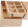 thumbnail image 3 of Caja de joyería sin terminar para manualidades, caja de almacenamiento de madera, joyero con cierres de bloqueo para anillos, arete, collares, relojes, pulseras, 3 of 3