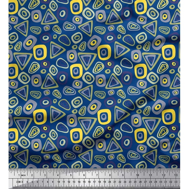 Soimoi Cotton Poplin Fabric Geometric Small Print Fabric by Yard 42 Inch Wide
