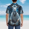 thumbnail image 4 of Rateoe Forest Meditating Goat Pattern Men’s Hawaiian Shirt – Short Sleeve Button-Down Tropical Beach Shirt, Lightweight & Breathable Casual Aloha Shirt with Pocket,Large, 4 of 7