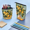 thumbnail image 5 of Lsque Retro Warm Lemon Flower Pattern Telescopic Pencil Bag Pen Holder Stationery Case, Stand-up Retractable Transformer Bag Organizer, 5 of 6