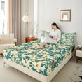 thumbnail image 4 of Feelyou Chic Flower Floral Full Size Sheets, Western Plant Botanical Bed Sheets, Simple French Fashion Sheet Sets, Breathable Home Decor, 4pcs, 4 of 7