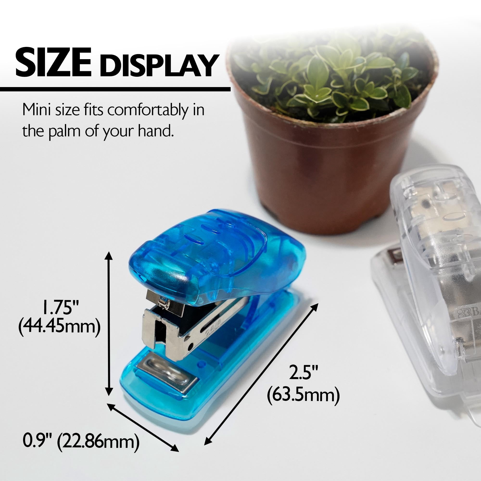 BAZIC Mini Stapler w/500 Staples, Standard (26/6) Built-in Staple Remover,24-Pack