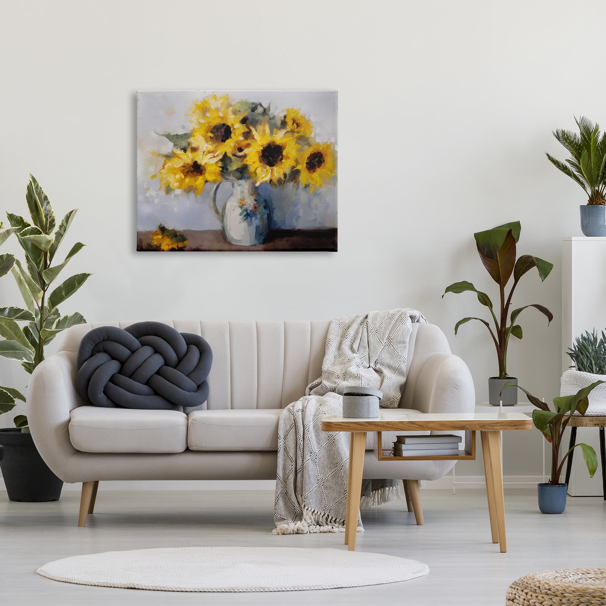 Stupell Industries Traditional Sunflower Bouquet Botanical & Floral Painting Gallery Wrapped Canvas Art Print Wall Art, 40 x 30
