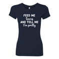 thumbnail image 3 of White Feed Me Tacos And Tell Me I'm Pretty Cinco de Drinco Cinco De Mayo Womens Slim Fit Junior Tee, Navy, Large, 3 of 5