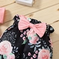 thumbnail image 6 of Mercatoo Toddler Clothes Baby Girl's Outfits Letter Print Short Sleeve Floral Pants Hairband 3PCS Set New Baby Bundle, 6 of 8