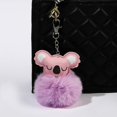 thumbnail image 2 of Furry Koala and Pompom Ball Keychain - Cute Animal Themed Keyring for Women and Girls, 2 of 7