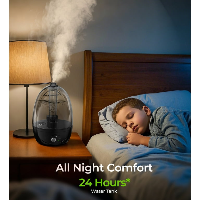 FUMMUX Cool Mist Humidifier, 3L Water Tank, Adjustable Quiet