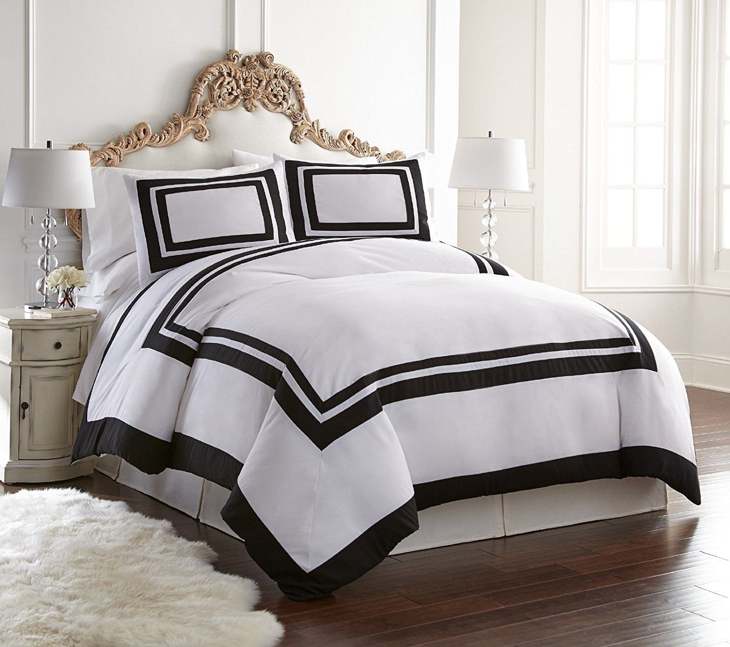 Belmont By 3 Pieces Hotel Style Bordered Square Pattern Duvet Belmont By 3 Pieces Hotel Style Bordered Square Pattern Duvet Cover Set Queen White Piece Chezmoi Collection Ship From Us