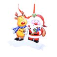 thumbnail image 1 of Toystoory Decoración colgante de Navidad para Hotel en casa, fiesta, banquete, árbol de Navidad portátil, ventana, colgante de resina alegre para Kits de decoración para fiestas 2 cabezas Toystoory HA069810-01B, 1 of 6
