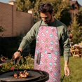 thumbnail image 4 of Pink Cow Bear Strawberry Pattern Apron-Garden Aprons for Women with Pockets-Cotton Linen Waterproof Kitchen Cooking Gardening Aprons Adjustable for Kitchen,Cooking,BBQ and Salon 33x27 Inch, 4 of 7