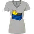 thumbnail image 3 of Inktastic Dumpster Fire Women's V-Neck T-Shirt, 3 of 5