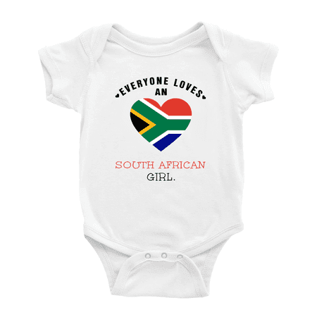 

Everyone Loves an South African Girl Baby Bodysuit Newborn Clothes Outfits (White 18-24 Months)