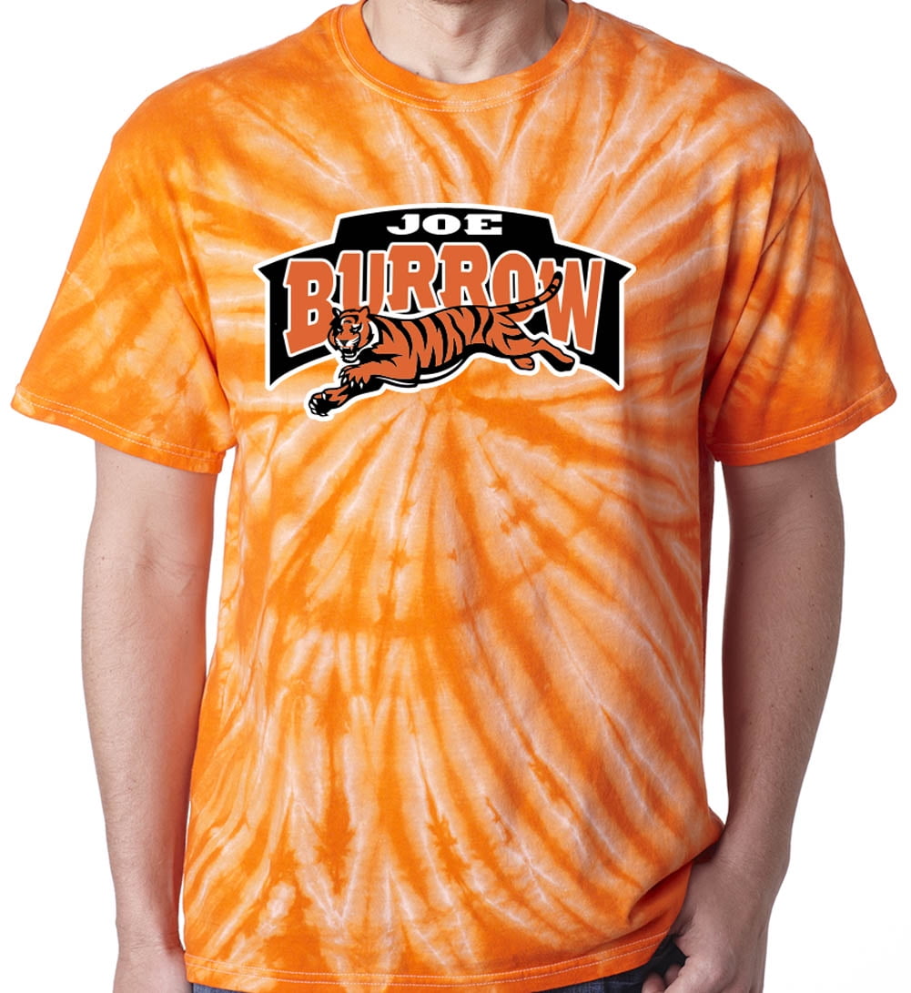 Shedd Shirts Tie-Dye Orange Bengals Joe Burrow Logo T-Shirt Adult, Men's, Size: Large