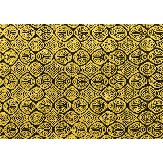 Ahgly Company Machine Washable Indoor Rectangle Abstract Yellow Modern Area Rugs, 2' x 3'