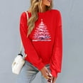 thumbnail image 6 of Lopecy-Sta Women's Christmas Santa Faces Graphic Crew Neck Sweatshirt, Loose Casual Japanese Sweatshirt Top, Festive Holiday Pullover for Women Red 3XL, 6 of 6