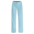 thumbnail image 6 of Riecok Womens Pajama Pants Elastic Waist Straight Leg Lounge Pants Solid Color Trendy Casual Pajama Bottoms Light Blue L, 6 of 7