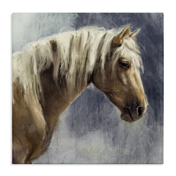Stupell Industries Golden Boy Horse Animals & Insects Painting Gallery Wrapped Canvas Art Print Wall Art, 17 x 17
