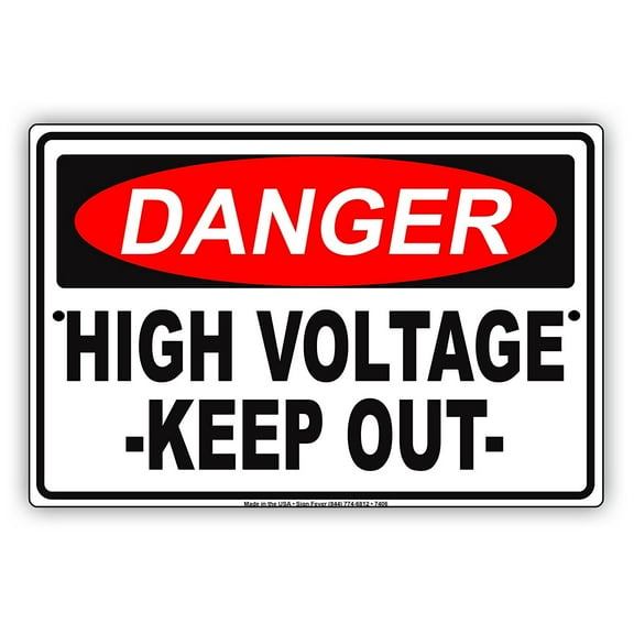 OSHA DANGER High Voltage Keep Out Alert Warning Notice Aluminum Metal 8"x12" Sign Plate