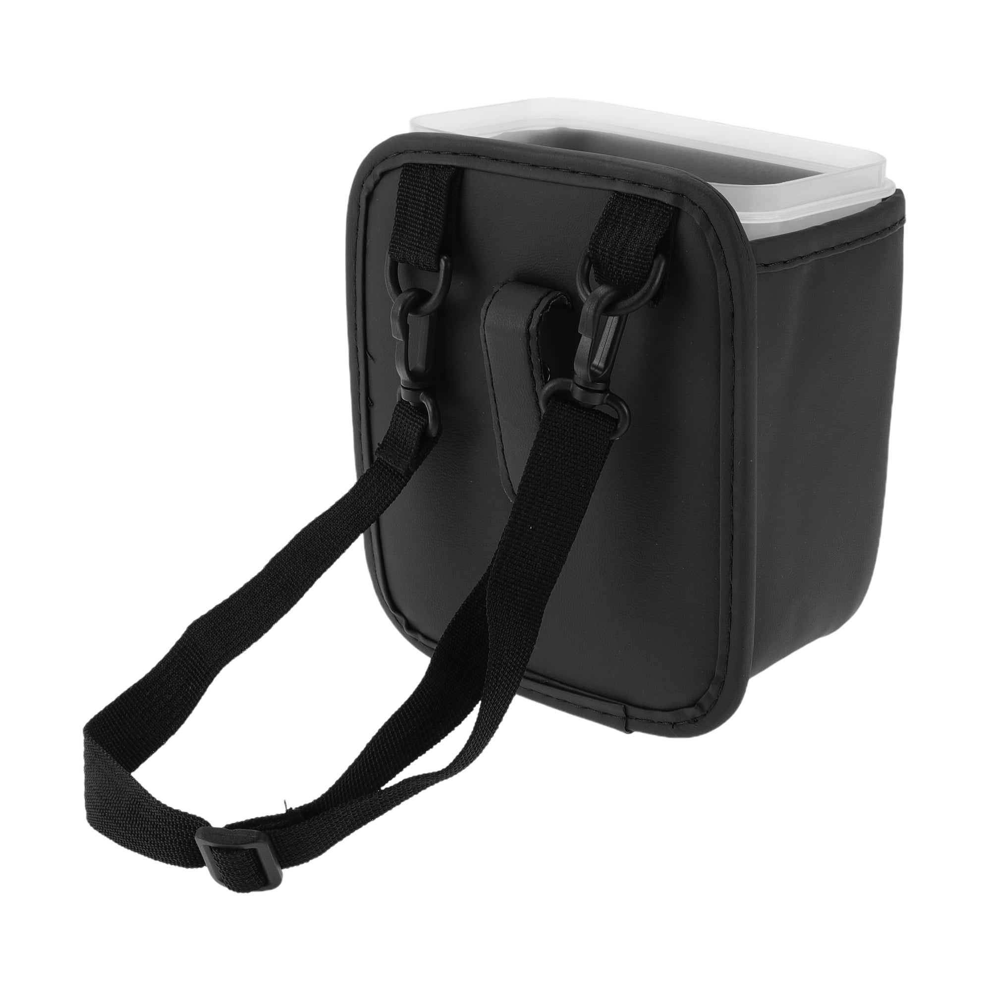 Unique Bargains Car Trash Can Hanging Faux Leather 5.9x3.9x7.1in 1pcs Black