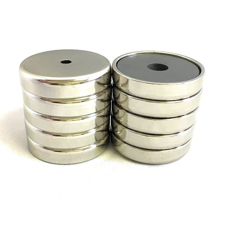 grænse Telegraf vigtigste Neodymium Disc Hole Magnet, 1.425 in x 0.3 in Strong Earth Round Industrial  Magnets with 0.15 in Countersunk Hole, 12 lbs Powerful Pull Force, 10 Pack  - Walmart.com