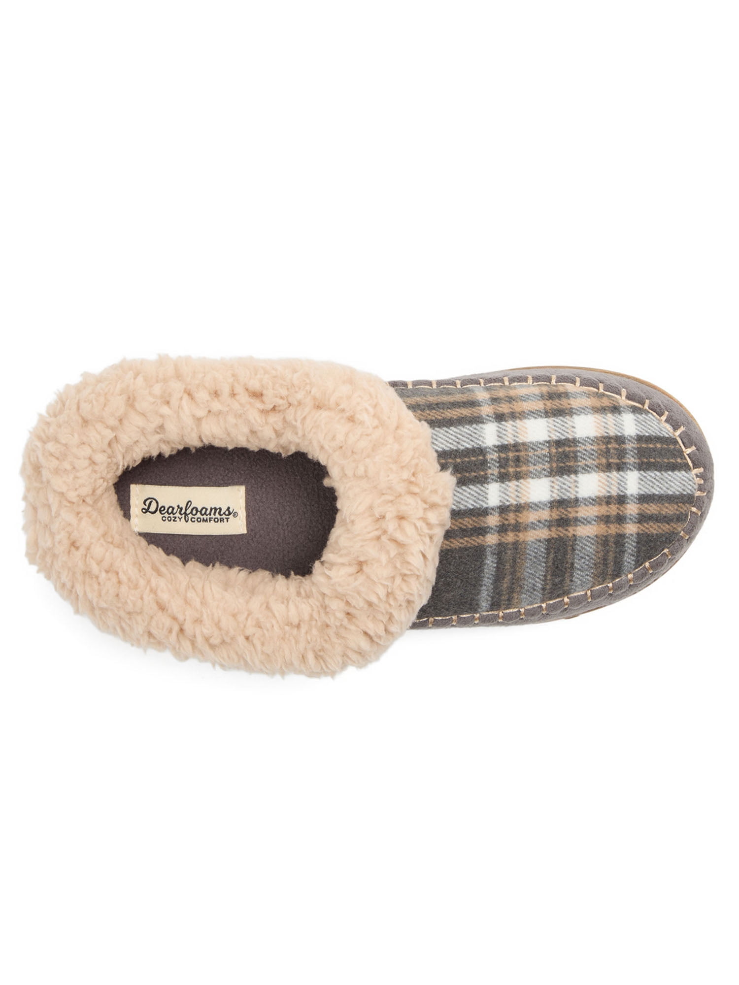 Dearfoams Women’s Cozy Comfort Moc Toe Clog Slippers