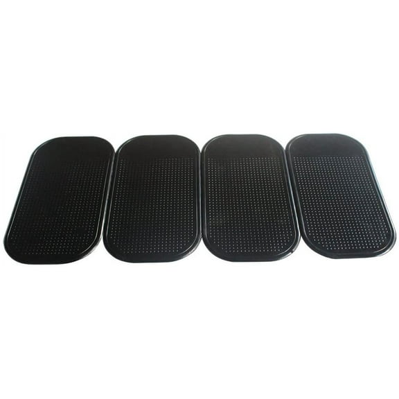 Antislip Silicone Mat Cell Phone Anti-Slip Dash Pad Car Dashboard Magic Sticky Mat for Smart Phone, Pack of 4 Black