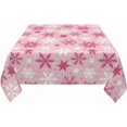 thumbnail image 3 of Pink Christmas Square Tablecloth 70x70 Inch Hot Pink White Xmas Snowflake Winter Holiday Theme Decorative Table Cloth Seasonal Rustic Farmhouse for Indoor Party Kitchen Dinner Picnic Decor, 3 of 5