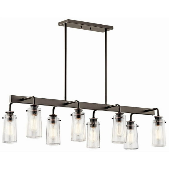 43457OZ Kichler Lighting Braelyn - 8 Light Linear Chandelier - with Vintage Industrial inspirations - 11.5 inches tall by 15 inches wide-Olde Bronze