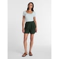 thumbnail image 3 of Time and Tru Women's Linen Blend Shorts, 5" Inseam, Sizes XS-XXXL, 3 of 6