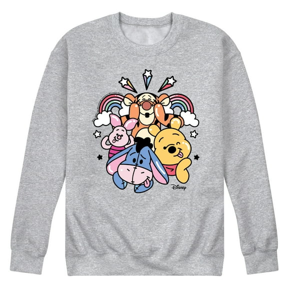 Winnie the Pooh - Wp Character Group Rainbow And Stars - Men's Crew Fleece Sweatshirt