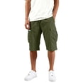 thumbnail image 2 of Mens Swim Trunks Men's Casual Workwear Multi-Pocket Drawstring Cargo Shorts Tactical Utility Crop Pants with White Label Summer Outdoor Hiking Fishing Shorts Army Green L, 2 of 7