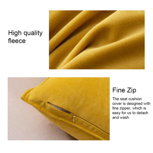 Baohd Seat Cushion Cover Solid Color Replacement Soft Decorative Skin-friendly Reusable Sofa Pillow Case Accessories Light Green 40x40cm