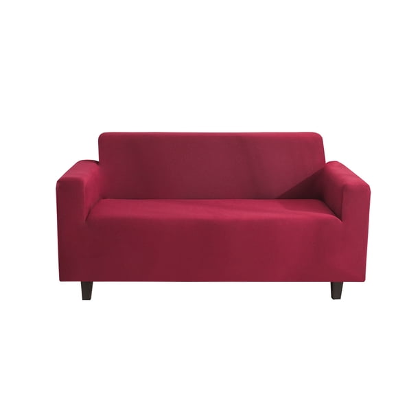 Bewildely Funda de sofá Elástica Funda protectora todo incluido Resistente a los arañazos Anti-gato Seater Protector de muebles Cobertura Decoración del hogar Vino rojo METRO