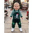 thumbnail image 6 of RUINIXCW Newborn Baby Boy Girl My First Christmas Outfit Infant Fall Winter Clothes Stripe Long Sleeve Romper Embroidery Velvet Overalls Pants Set, 6 of 10